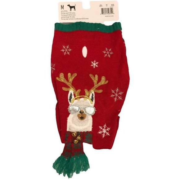 33 Degrees Pet Ugly Christmas Lama Dog Sweater Med - Picture 1 of 2